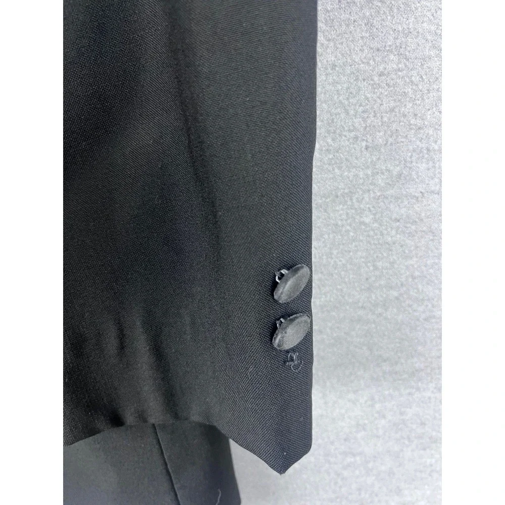 Christian Dior Mens Black Tuxedo Jacket Satin‎ Peak Lapel Formal Blazer 41L
